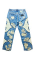 TC LEATHER WASHING DENIM PANTS